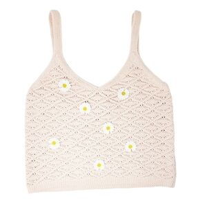 SWEET REPUBLIC crocheted knit crop top daisy y2k